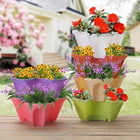 🌼 Tour de pots empilables pour plantation - Festival spécial des plantes