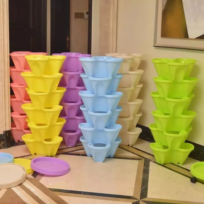 🌼 Tour de pots empilables pour plantation - Festival spécial des plantes